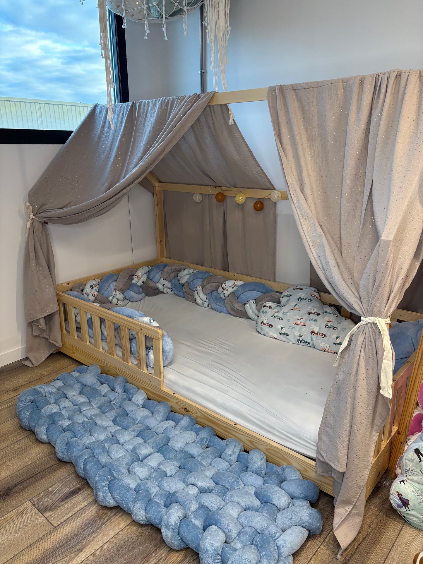 Tapis de Sol Tressé – Minky Bleu