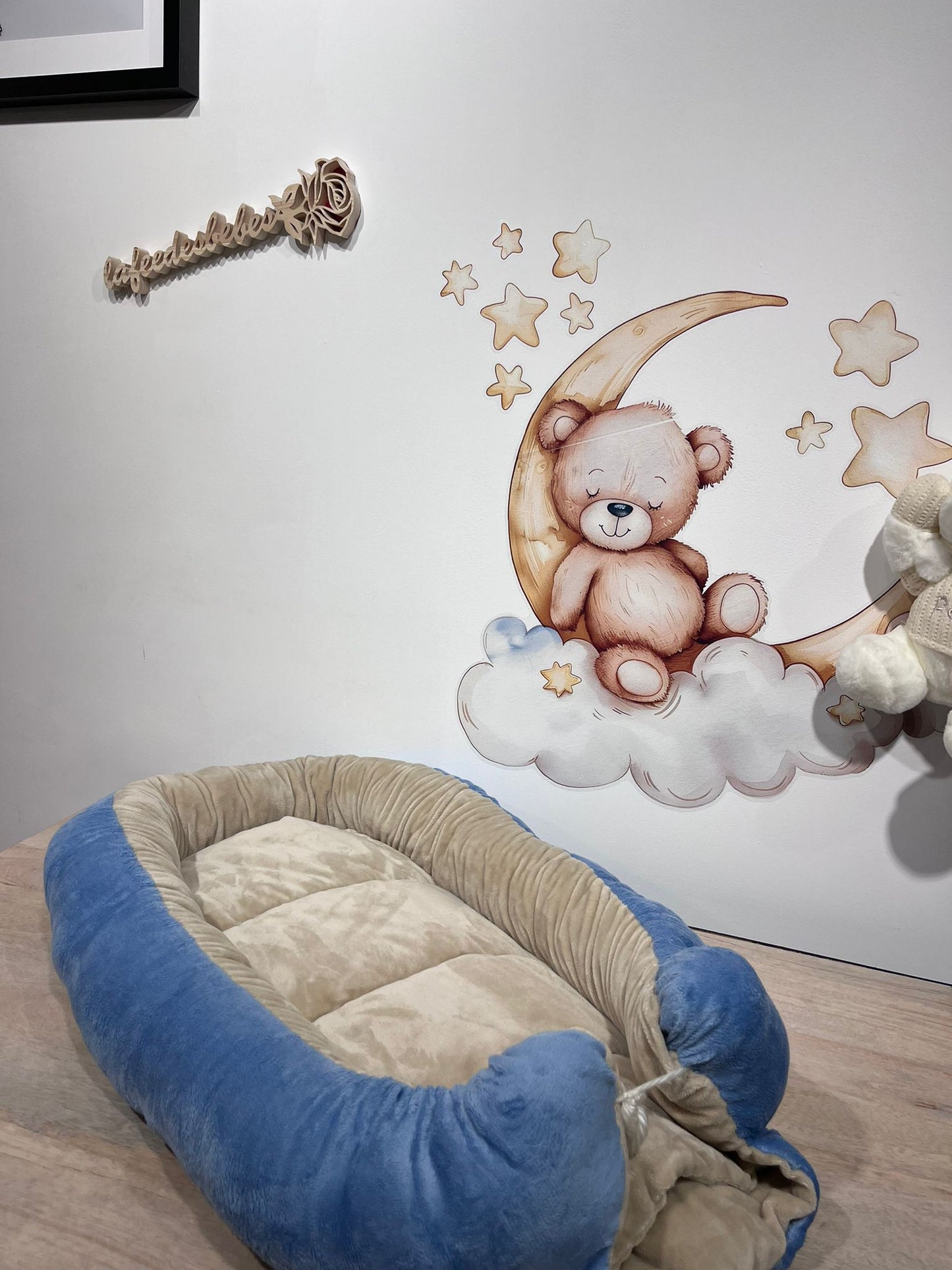 Réducteur de Lit Bleu & Beige