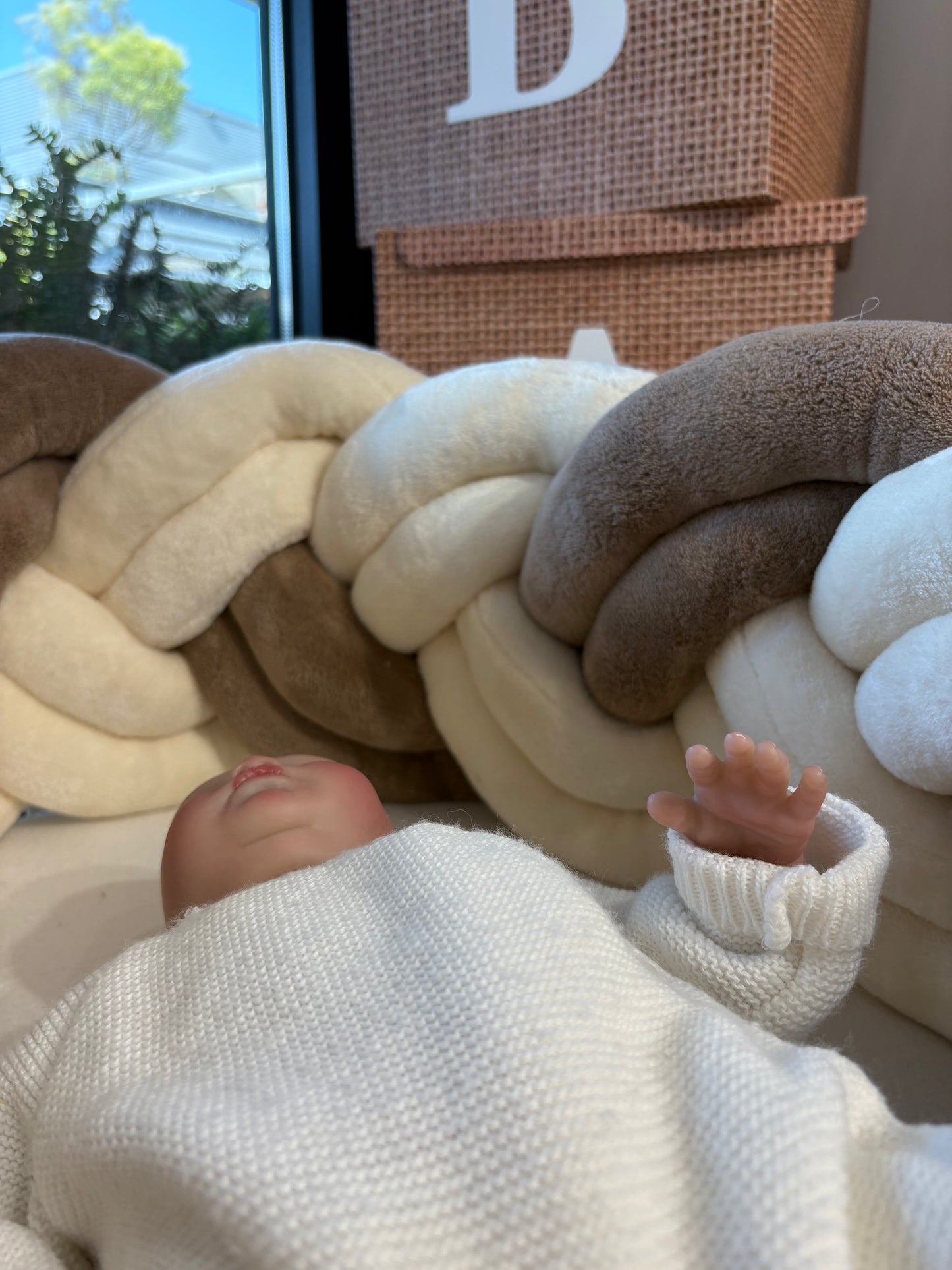 Tresse de Lit 6 Brins Beige & Marron