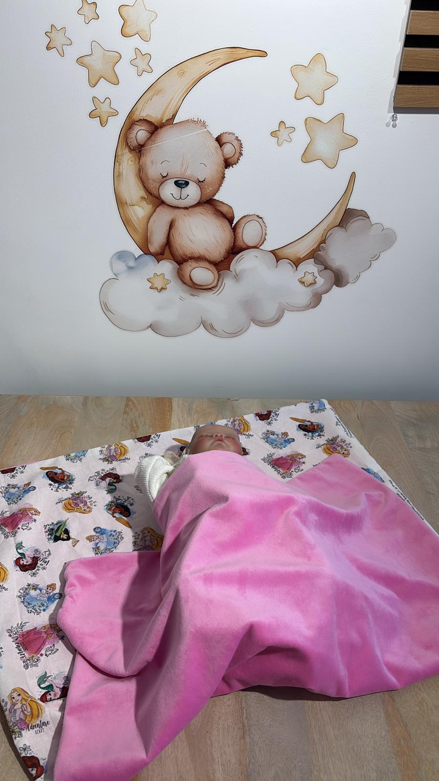 Couverture Rose & Blanc Motif Princesse