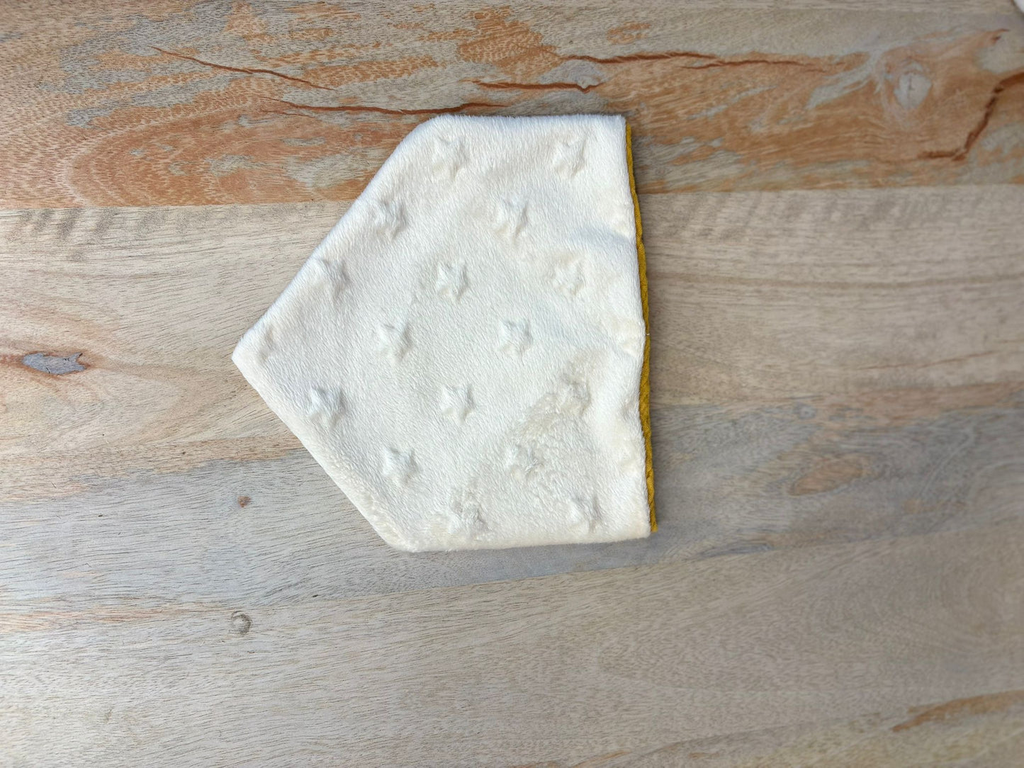 Bavoir Bandana Minky Crème & Gaz de Coton Moutarde