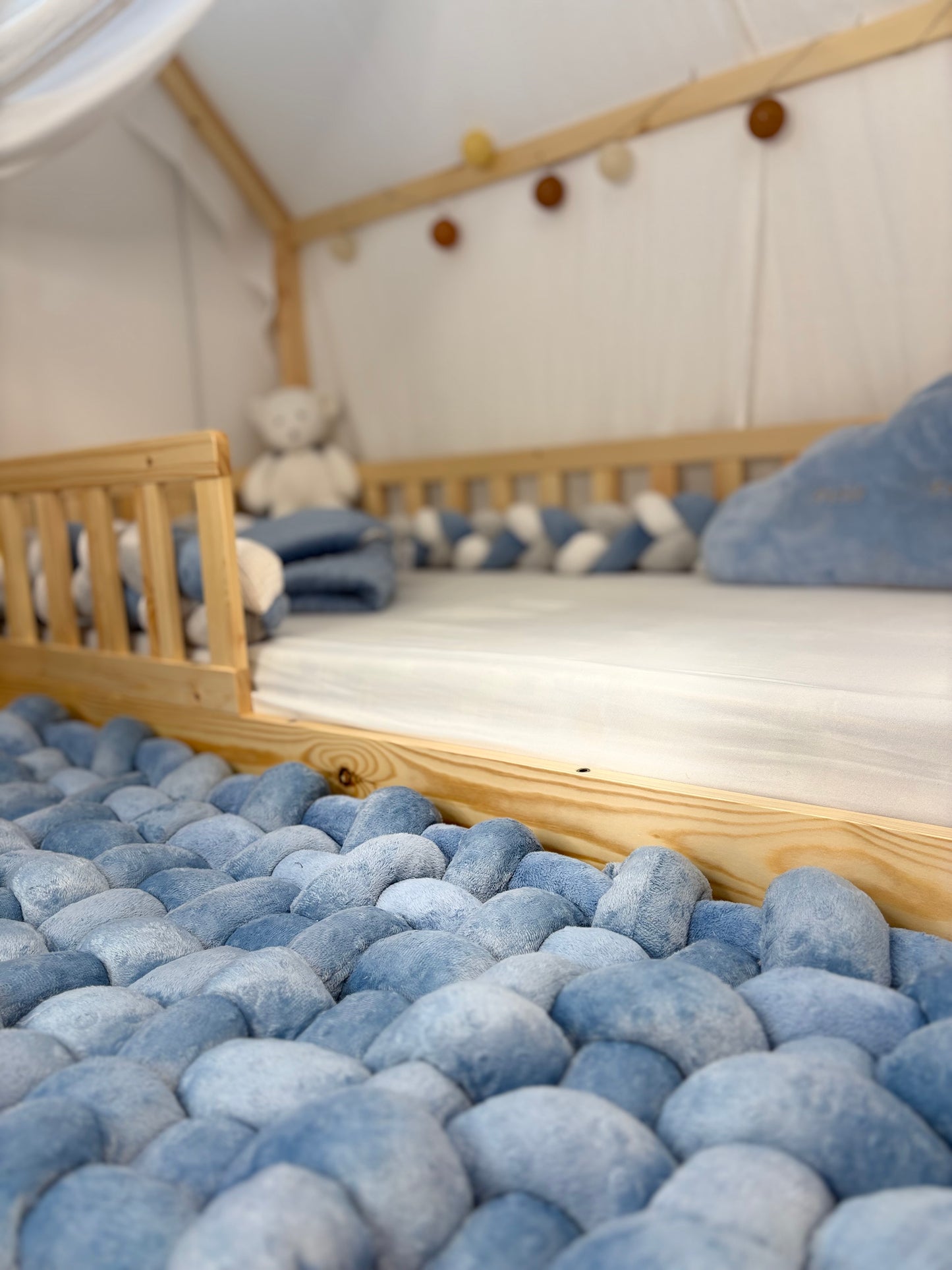 Tapis de Sol Tressé – Minky Bleu