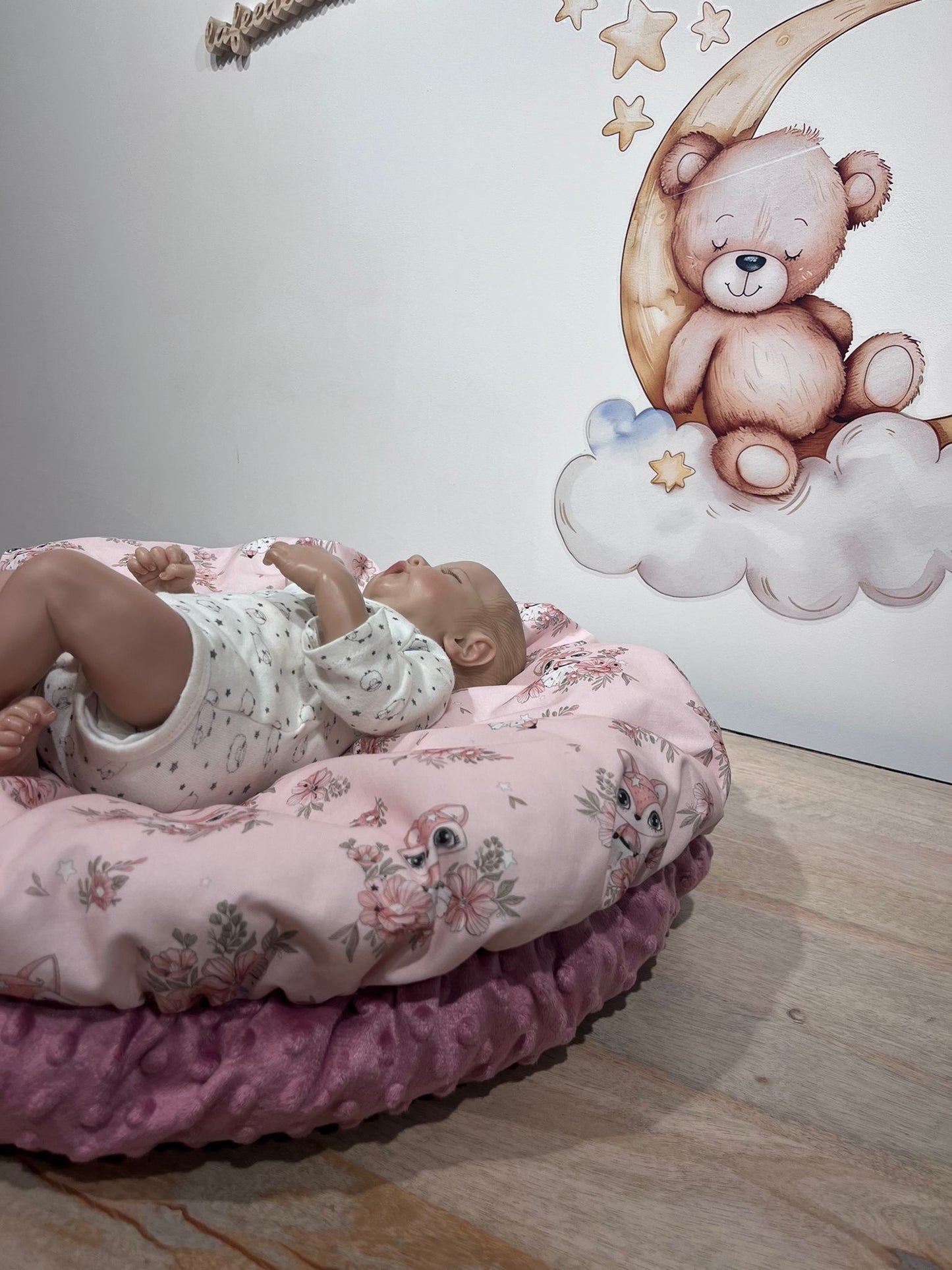 Œuf Cocon Rose & Rose motif renard