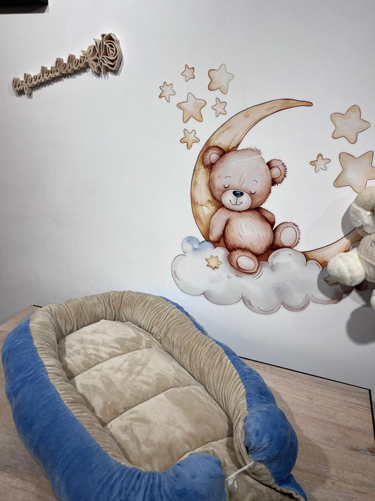 Réducteur de Lit Bleu & Beige