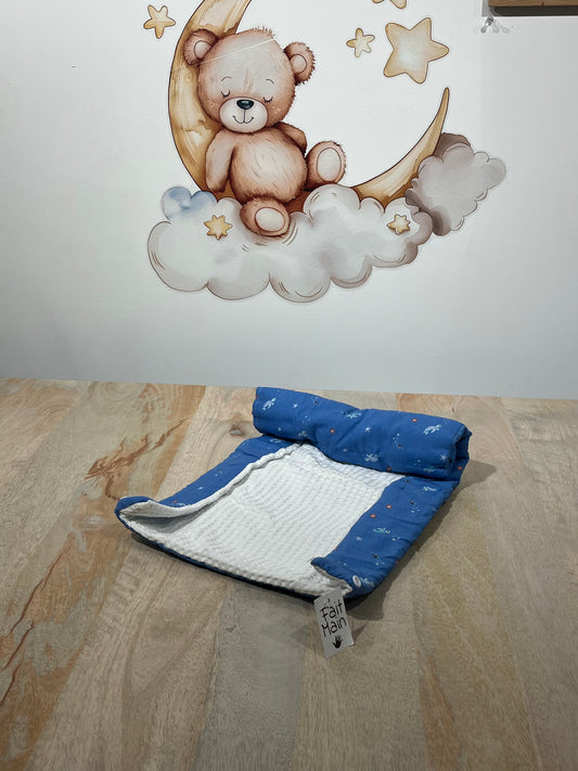 Tapis Nomade Bleu motif tortue & Blanc