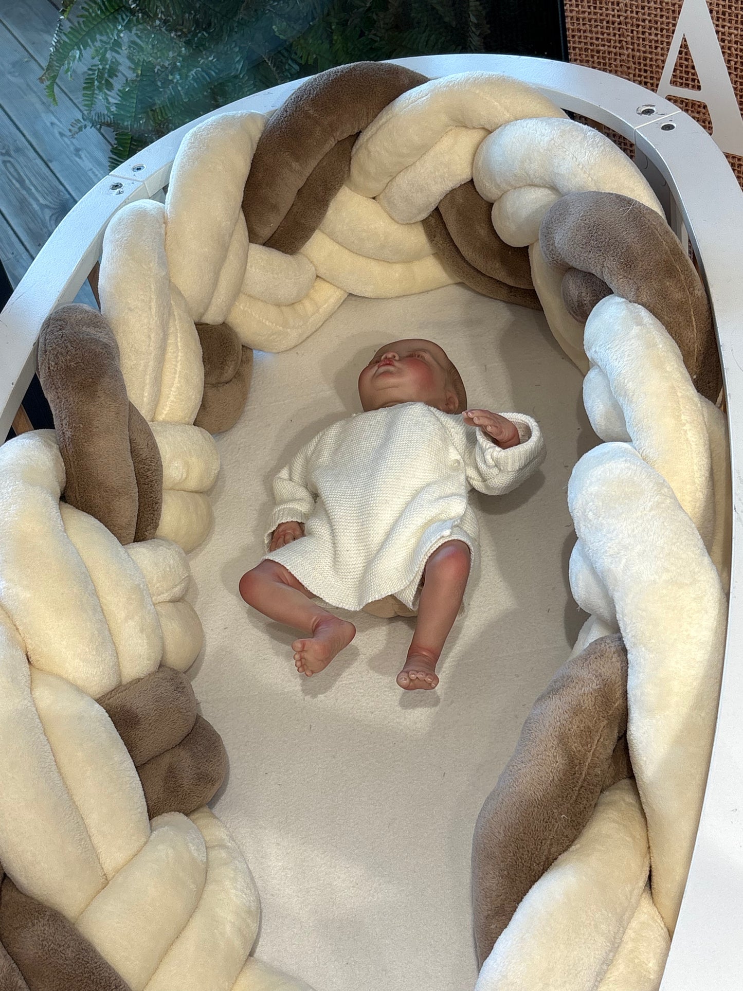 Tresse de Lit 6 Brins Beige & Marron