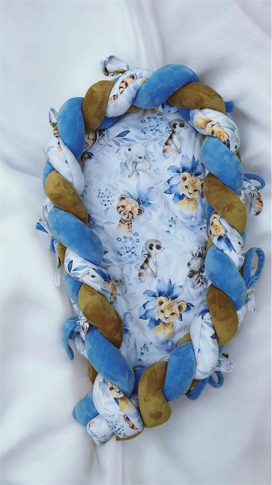 Matelas Tressé Bleu, Marron & Baby Savane Bleu