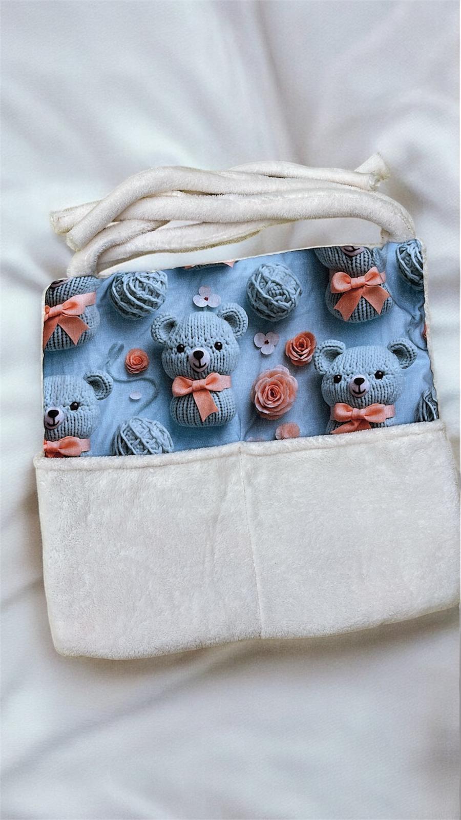 Range Doudou & Tétine Beige & Bleu 3D