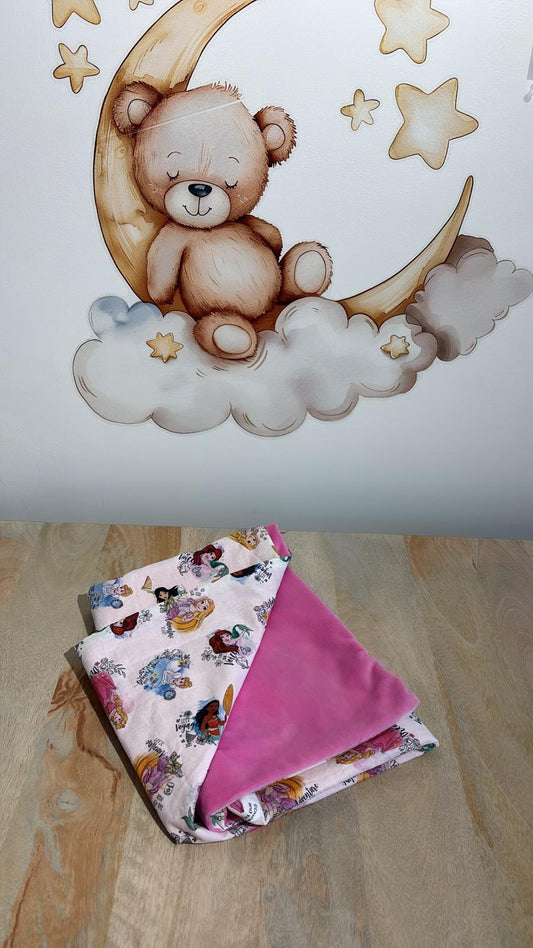 Couverture Rose & Blanc Motif Princesse