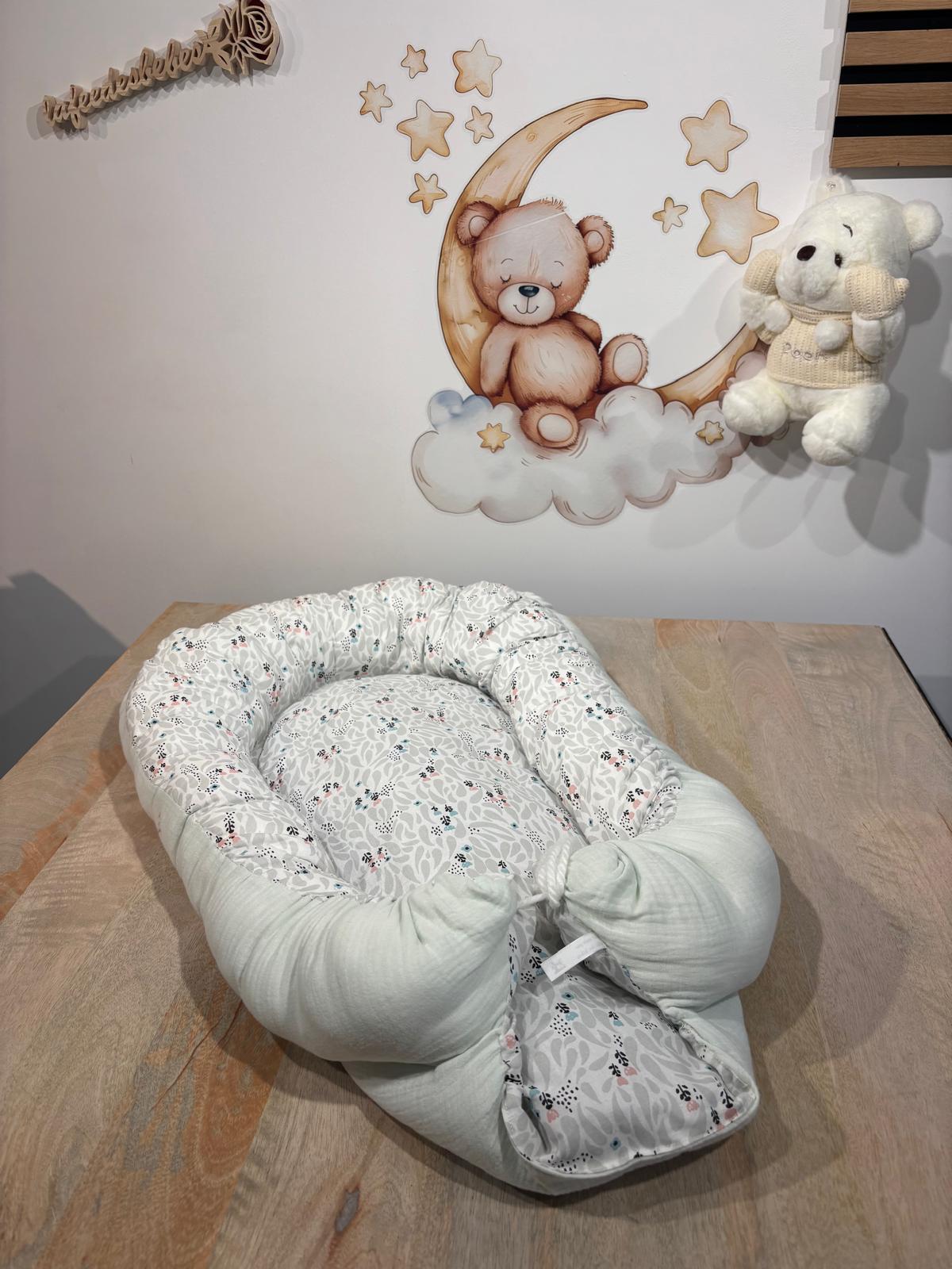 Réducteur de Lit vert d'eau & Blanc fleurie