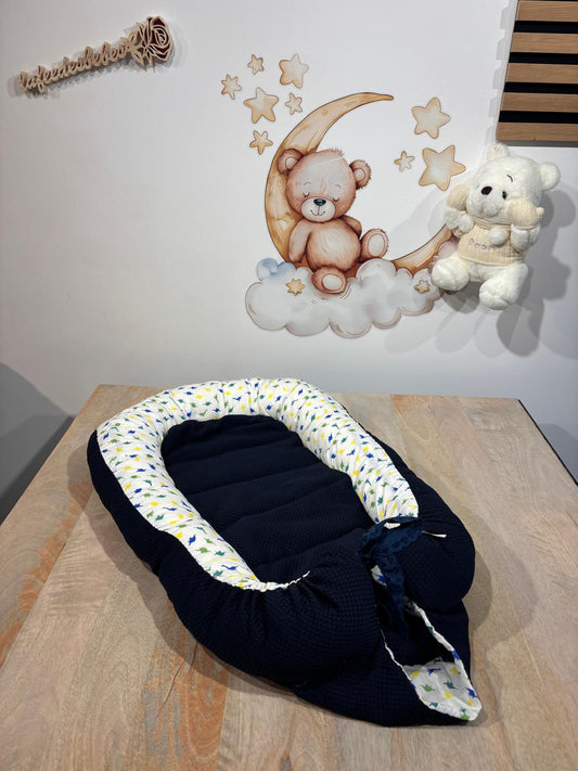 Réducteur de Lit Bleu marine & dinosaure