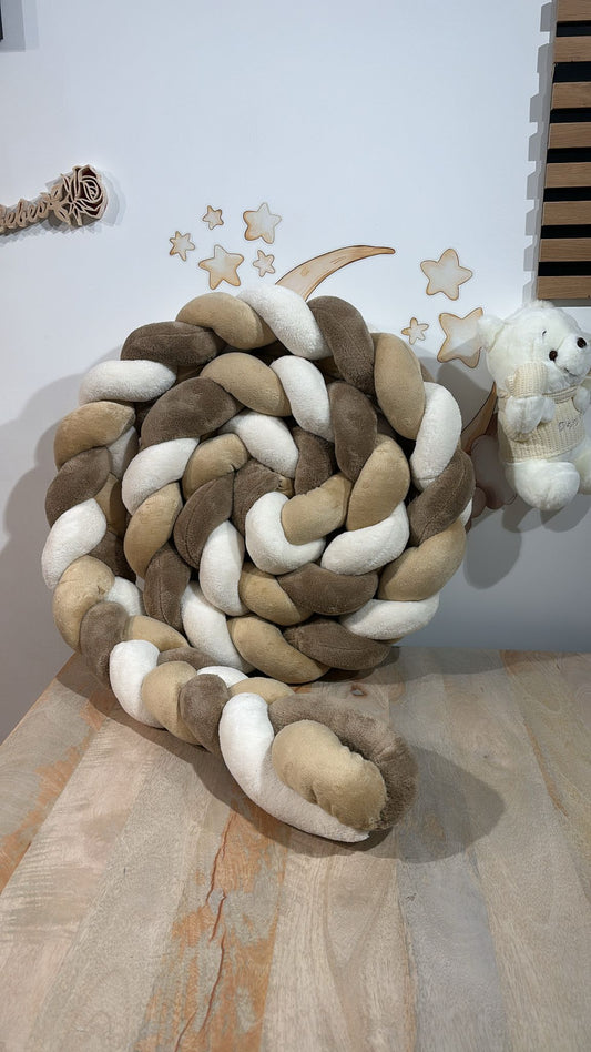 Tresse de Lit Marron, Blanc & Champagne